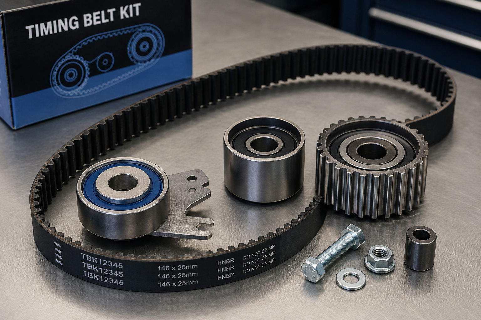 Automotive timing belt kit setup