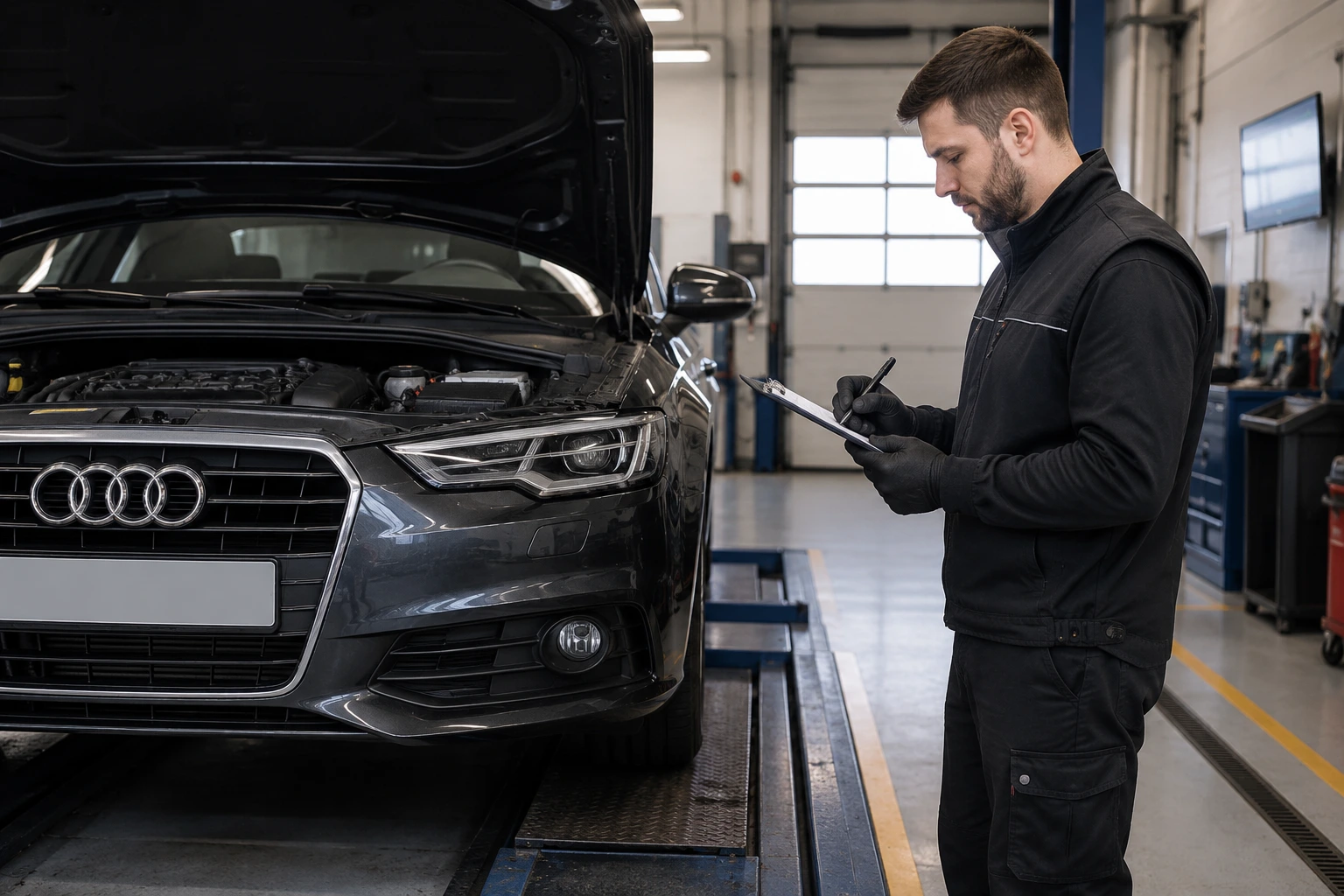 Vehicle inspection in a modern garage